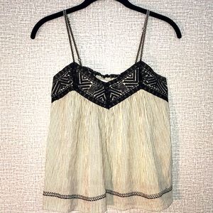 AE Tan & Black Flowy Spaghetti Strap Tank Top szXS